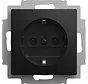 wandcontactdoos randaarde Safety+ met LED-oriëntatieverlichting Balance SI zwart mat (20 EUCBLI-915)
