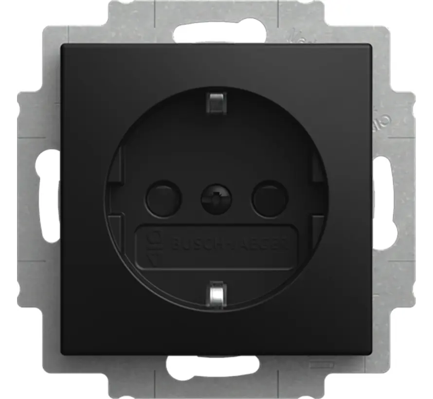 wandcontactdoos randaarde kindveilig met LED-oriëntatielicht Steplight Balance SI zwart mat (20 EUCBLI-915)