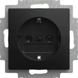 Busch-Jaeger wandcontactdoos randaarde schroefklem Balance SI zwart mat (2300 EUC-915)