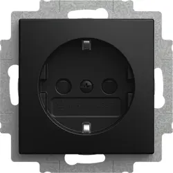Busch-Jaeger wandcontactdoos randaarde kindveilig schroefklem Balance SI zwart mat (23 EUCB-915)