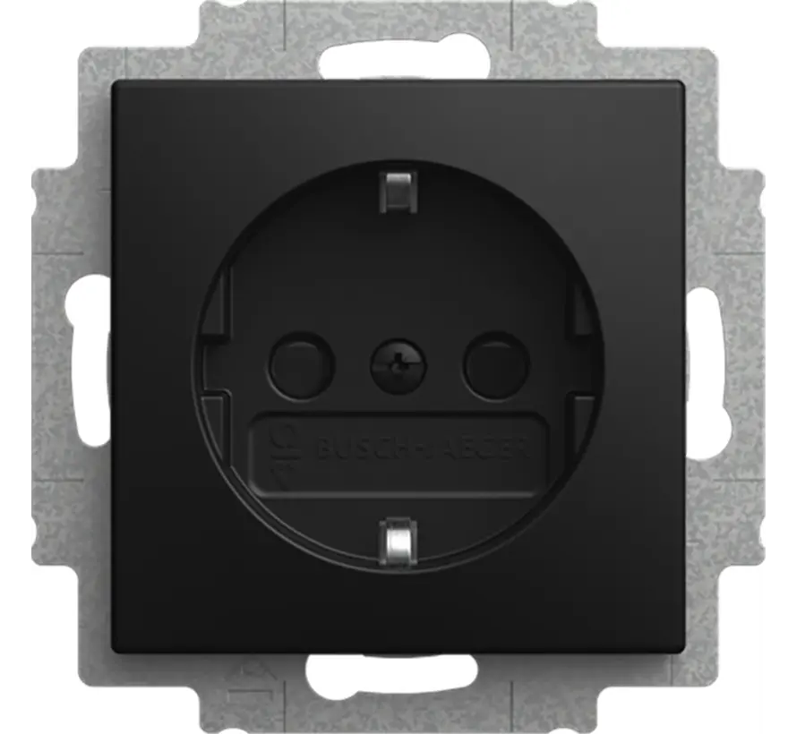 wandcontactdoos randaarde kindveilig schroefklem Balance SI zwart mat (23 EUCB-915)
