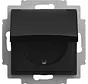 wandcontactdoos randaarde kindveilig met klapdeksel Balance SI zwart mat (20 EUKB-915)