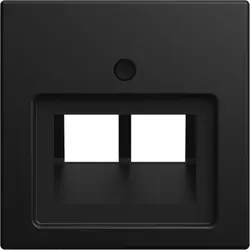 Busch-Jaeger centraalplaat RJ45 wandcontactdoos 2-voudig Balance SI zwart mat (1803-02-915)