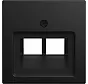 centraalplaat RJ45 wandcontactdoos 2-voudig Balance SI zwart mat (1803-02-915)