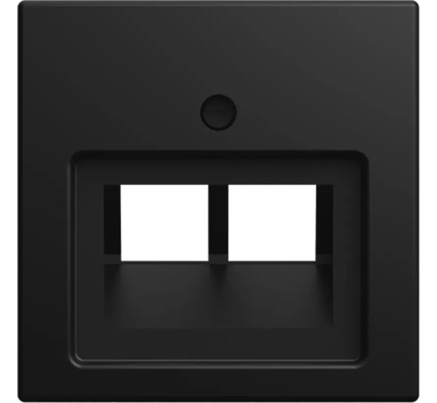 centraalplaat RJ45 wandcontactdoos 2-voudig Balance SI zwart mat (1803-02-915)