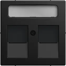 Busch-Jaeger centraalplaat modular jack 2-voudig Balance SI zwart mat (1800-915)