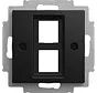 centraalplaat met draagring 2x modular jack Balance SI zwart mat (2561-02-915)