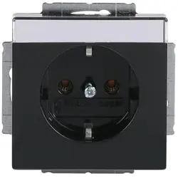 Busch-Jaeger wandcontactdoos randaarde met tekstkader antraciet glans (20 EUN-81)