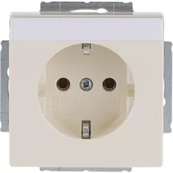 Busch-Jaeger wandcontactdoos randaarde met tekstveld Future Linear creme glanzend (20 EUN-82)