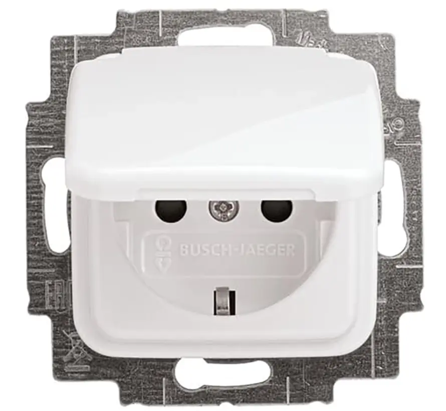 wandcontactdoos randaarde kindveilig klapdeksel Reflex SI (20 EUKB-214)