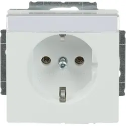 Busch-Jaeger wandcontactdoos randaarde met tekstkader Future Linear studiowit mat (20 EUN-884)