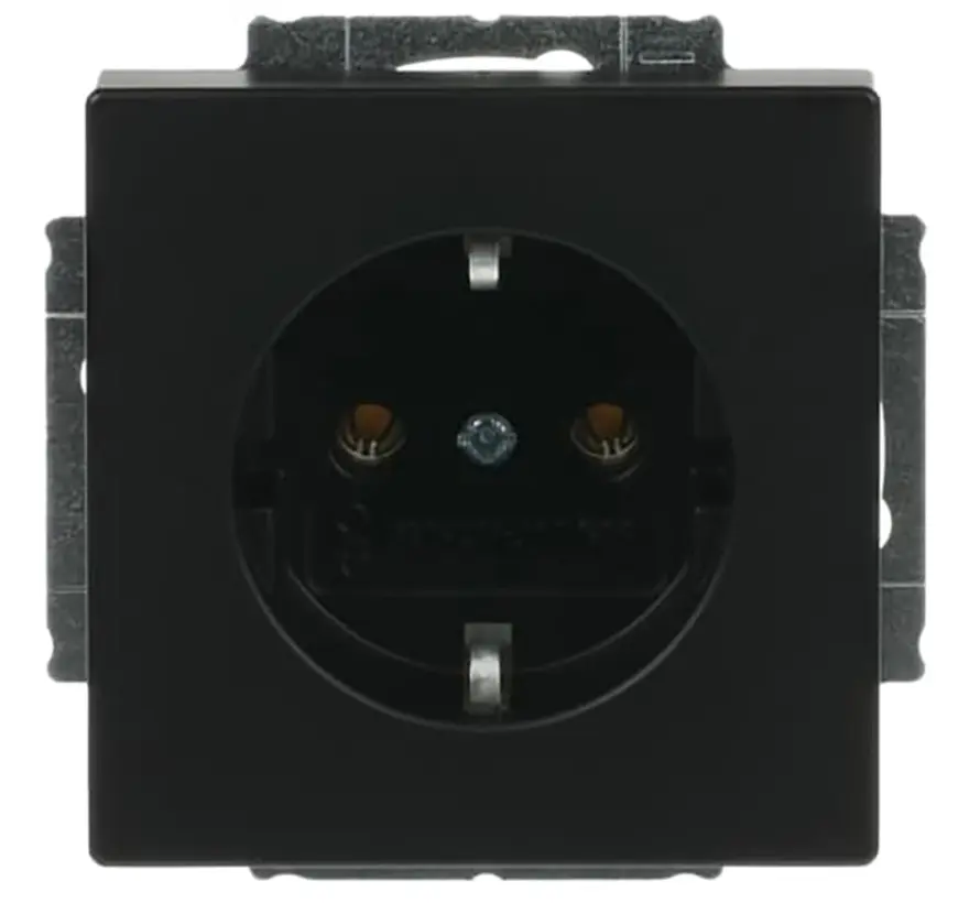 wandcontactdoos randaarde Future Linear zwart mat (20 EUC-885)