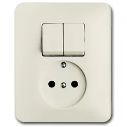 Busch-Jaeger combinatie serieschakelaar/wandcontactdoos zonder randaarde (4310/5 UJ-212-503)