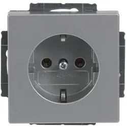 Busch-Jaeger wandcontactdoos randaarde Future Linear aluzilver mat (20 EUC-83)