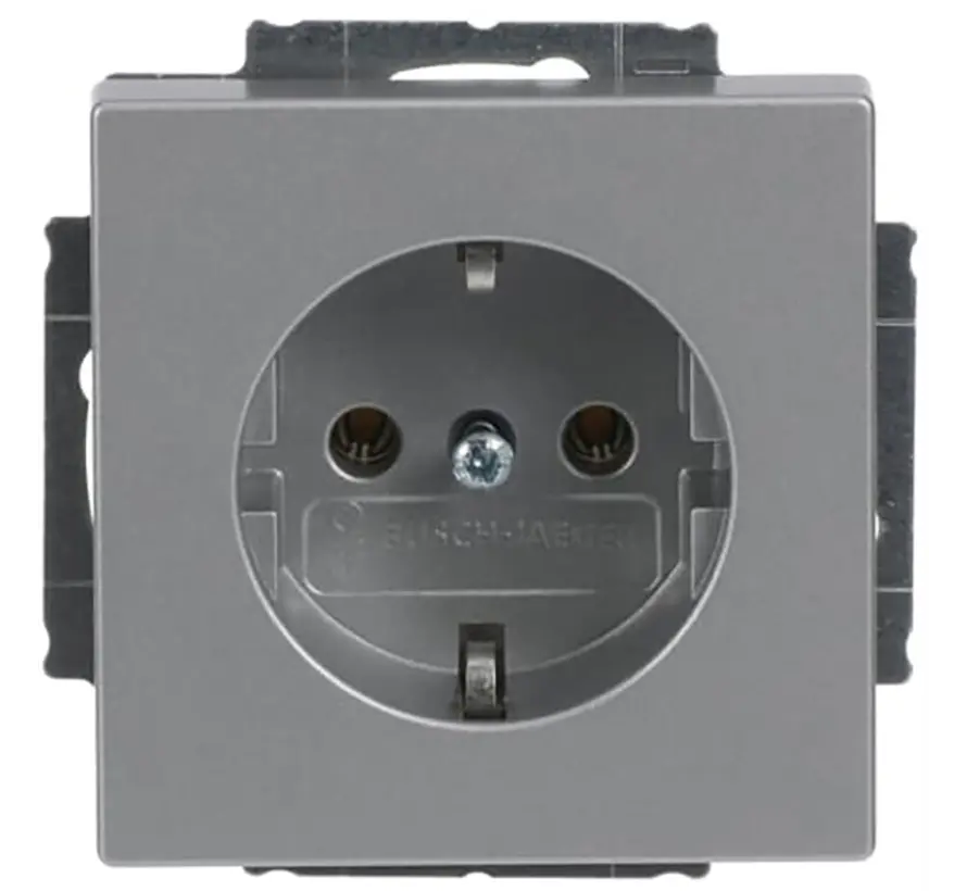 wandcontactdoos randaarde Future Linear aluzilver mat (20 EUC-83)