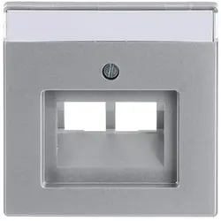 Busch-Jaeger centraalplaat RJ45 wandcontactdoos 2-voudig aluzilver mat (1803-02-83)