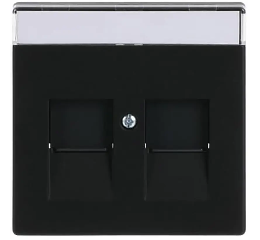 centraalplaat modular jack 2-voudig zwart mat (1800-885)