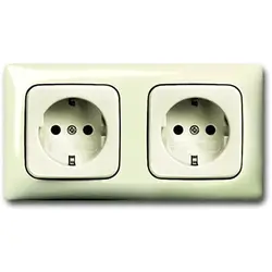 Busch-Jaeger wandcontactdoos 2-voudig randaarde voorbedraad voor duo-inbouwdoos Standaard SI Linear (20-2 EUCJ-212K-503)