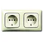 wandcontactdoos 2-voudig randaarde voorbedraad voor duo-inbouwdoos Standaard SI Linear (20-2 EUCJ-212K-503)
