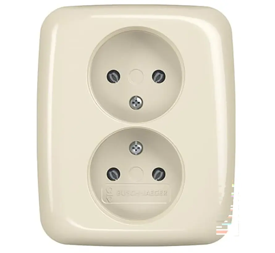 wandcontactdoos 2-voudig zonder randaarde voor enkele inbouwdoos Standaard SI (202 ujr-212)