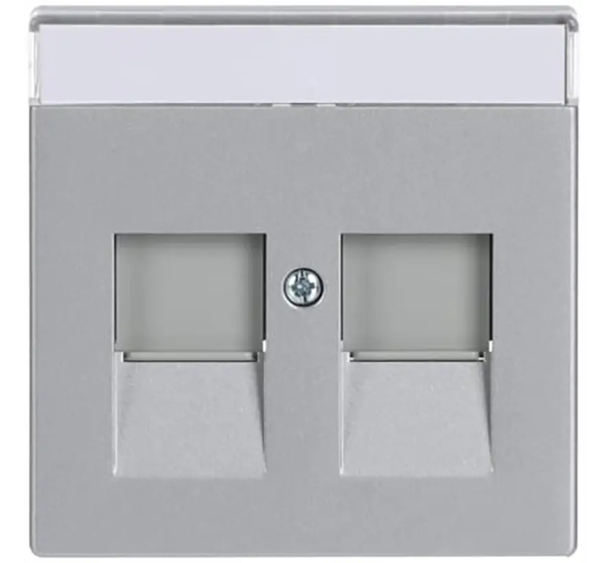 centraalplaat modular jack 2-voudig Future Linear aluzilver mat (1800-83)