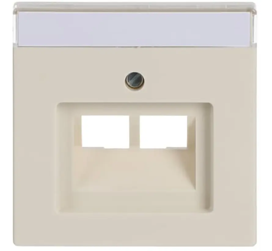 centraalplaat RJ45 wandcontactdoos 2-voudig creme (1803-02-82)
