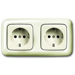 Busch-Jaeger wandcontactdoos 2-voudig randaarde voorbedraad voor duo-inbouwdoos Standaard SI (20-2 EUCJ-212-503)