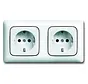 wandcontactdoos 2-voudig randaarde voorbedraad voor duo-inbouwdoos Reflex SI Linear (20-2 EUCJ-214K-503)