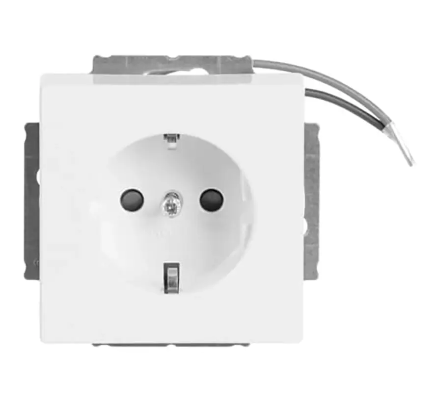 wandcontactdoos randaarde kindveilig met orientatieverlichting Future Linear studiowit glans (20 EUCBLI-84)