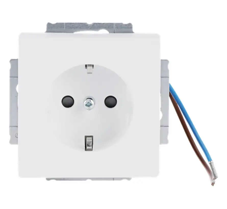 wandcontactdoos randaarde kindveilig met orientatieverlichting Future Linear studiowit mat (20 EUCBLI-884)