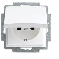 Busch-Jaeger wandcontactdoos randaarde met klapdeksel Balance SI wit glans (20 EUKR-914)