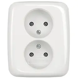 Busch-Jaeger wandcontactdoos 2-voudig zonder randaarde voor enkele inbouwdoos Reflex SI (202 ujr-214)