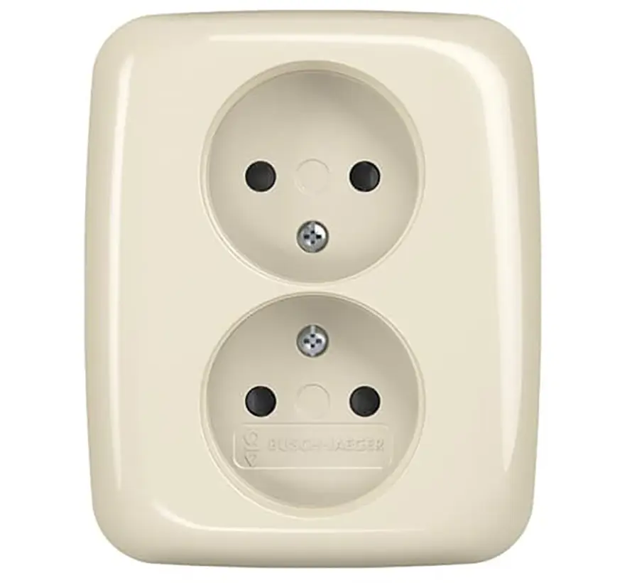 wandcontactdoos 2-voudig zonder randaarde kindveilig voor enkele inbouwdoos Standaard SI (202 UJRB-212)