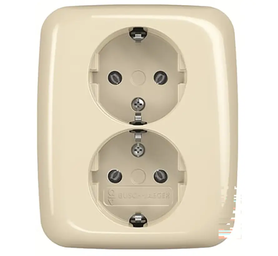 wandcontactdoos 2-voudig randaarde voor enkele inbouwdoos Standaard SI (202 EUJR-212)