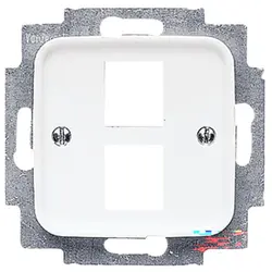 Busch-Jaeger centraalplaat + draagring 2x modular jack Reflex SI (2561-02-214)