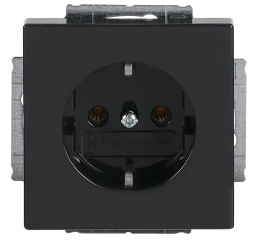 wandcontactdoos randaarde antraciet glans (20 EUC-81)