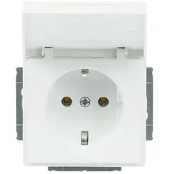 Busch-Jaeger wandcontactdoos randaarde met klapdeksel Future Linear studiowit mat (20 EUK-884)