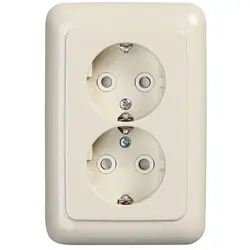 Busch-Jaeger wandcontactdoos 2-voudig randaarde Safety+ voor ovale 1,5 inbouwdoos standaard SI (302EUJT-212)