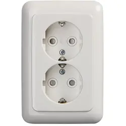 Busch-Jaeger wandcontactdoos 2-voudig randaarde Safety+ voor ovale 1,5 inbouwdoos Reflex SI (302EUJT-214)