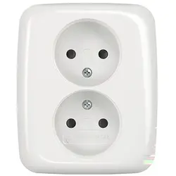 Busch-Jaeger wandcontactdoos 2-voudig zonder randaarde kindveilig voor enkele inbouwdoos Reflex SI (202 UJRB-214)