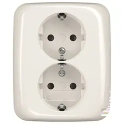 Busch-Jaeger wandcontactdoos 2-voudig randaarde kindveilig voor enkele inbouwdoos Reflex SI (202 EUJRB-214)