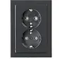 wandcontactdoos 2-voudig randaarde Safety+ voor ovale 1,5 inbouwdoos Future Linear antraciet glans (302EUJT-81)