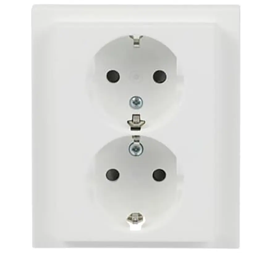 wandcontactdoos randaarde kindveilig 2-voudig voor enkele inbouwdoos Future Linear studiowit mat (202 EUJRB-884)