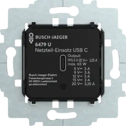 Busch-Jaeger USB-C voeding PD 65W (6479 U)