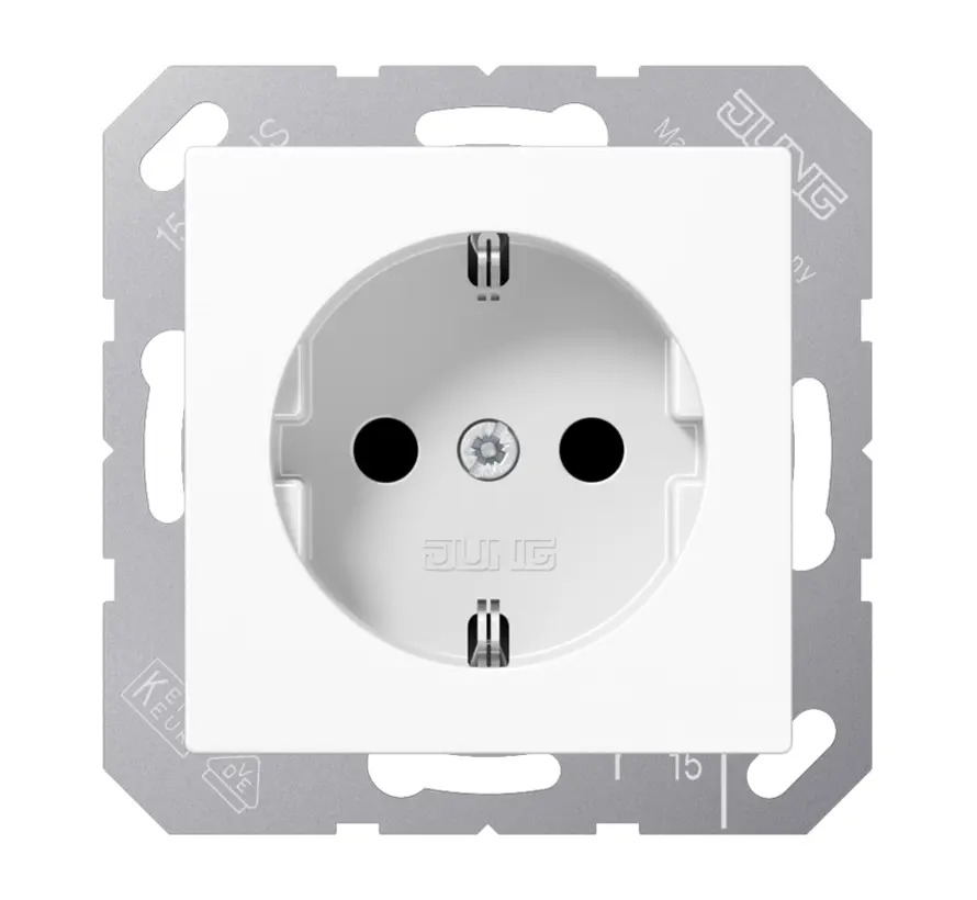 wandcontactdoos randaarde Safety+ met klauwbevestiging A-range alpine wit (A 1520 KI WW)