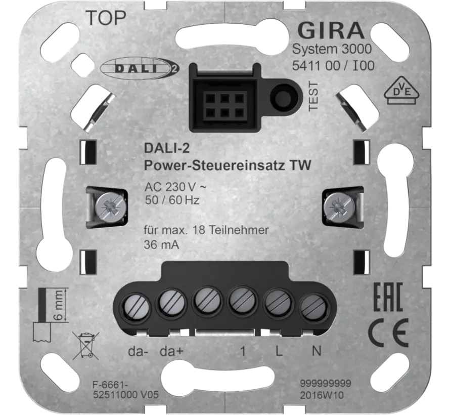 Systeem 3000 DALI-2 dimmer met geïntegreerde voeding Tunable White (541100)
