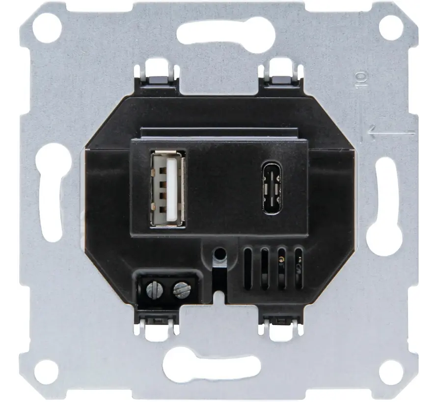 USB-lader 2 voudig type A en type C totaal 3000mA zwart (298200515)