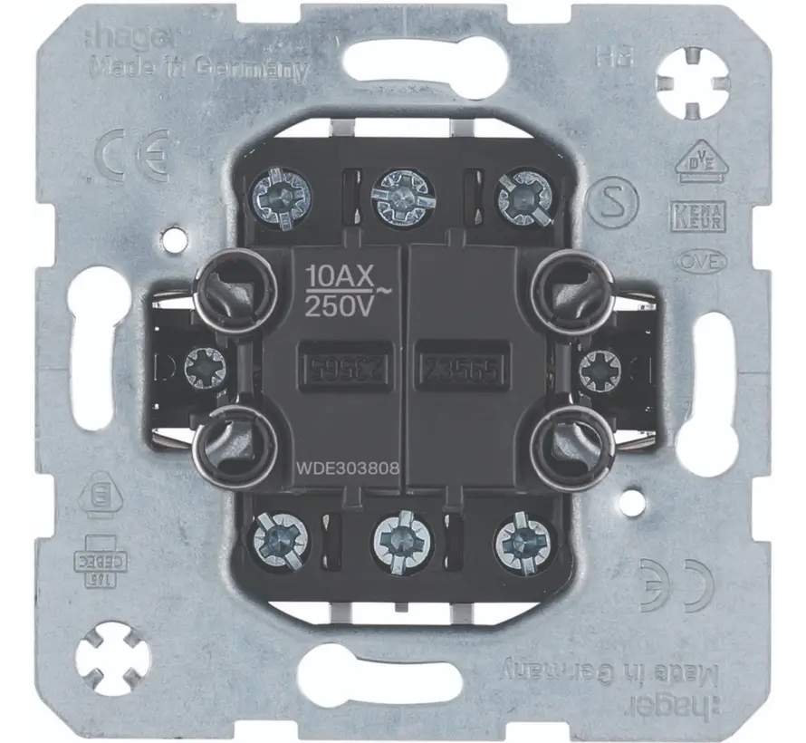 wissel-wisselschakelaar 10A met spreidklemmen (WDE303808)