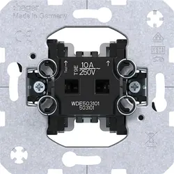 Hager Berker pulsdrukker maakcontact 2 separate meldcontacten 10A met spreidklemmen (WDE503101)