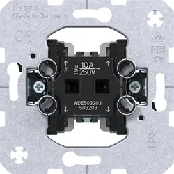 Hager Berker pulsdrukker verbreekcontact en maakcontact 2x ingang 10A met spreidklemmen (WDE503203)